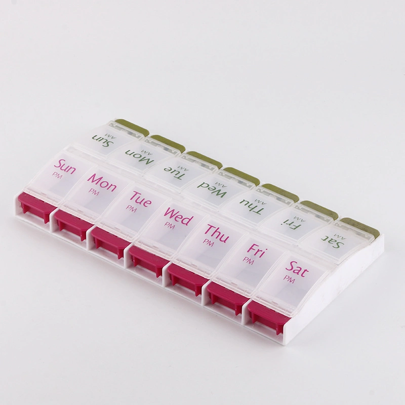 Large Capacity Detachable Pill Case Am Pm Pill Box Weekly Pill Organizer with 7 Different Colors