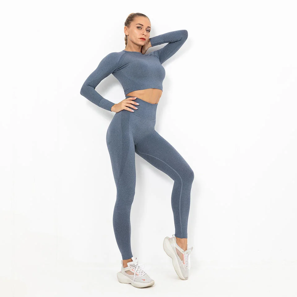 Leggings de treino para senhoras sutiã de desporto sem costuras HIPS Yoga Set Fitness Leggings colete para fitness e ioga