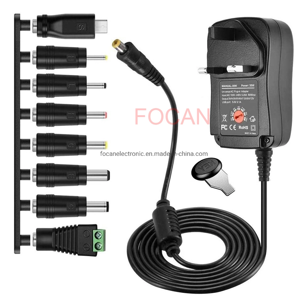 Fonte de alimentação de 12 V, 2 a, 24 W, transformador, montagem na parede Transformador CA CC com ficha de parede CC