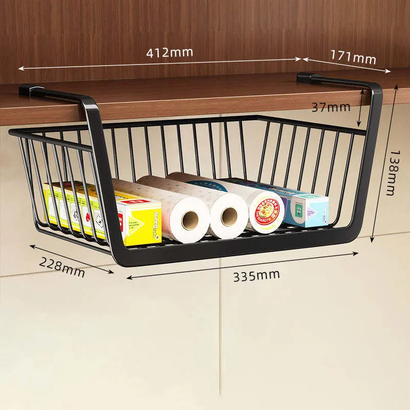 Kitchen Multifunctional Hanging Under Shelf Spice Jar Wire Storage Basket Set