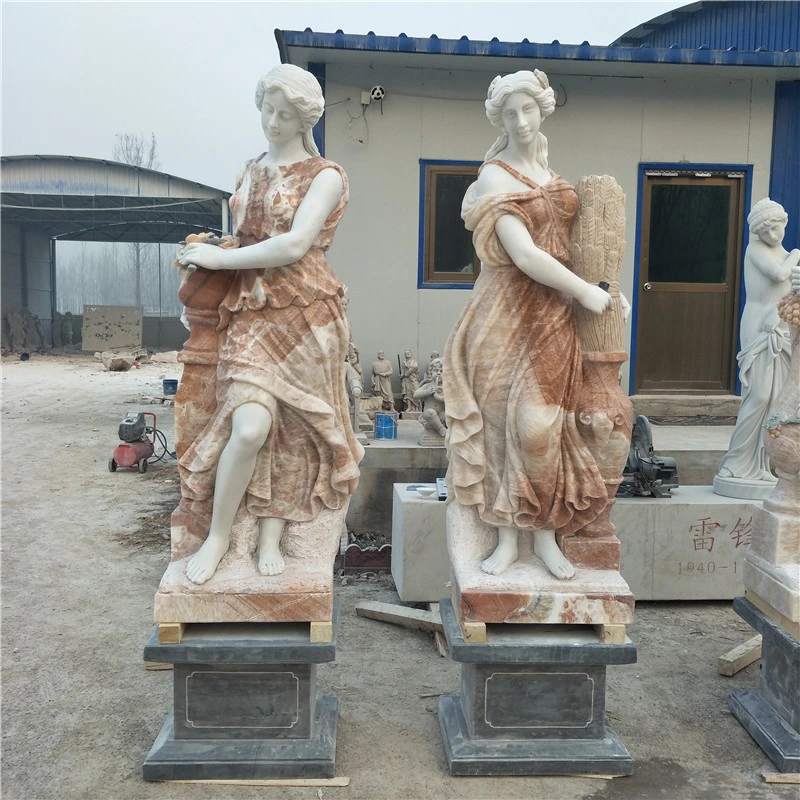 Garden Marble Carvings Four Season Stone Figure Sculpture with 15% off