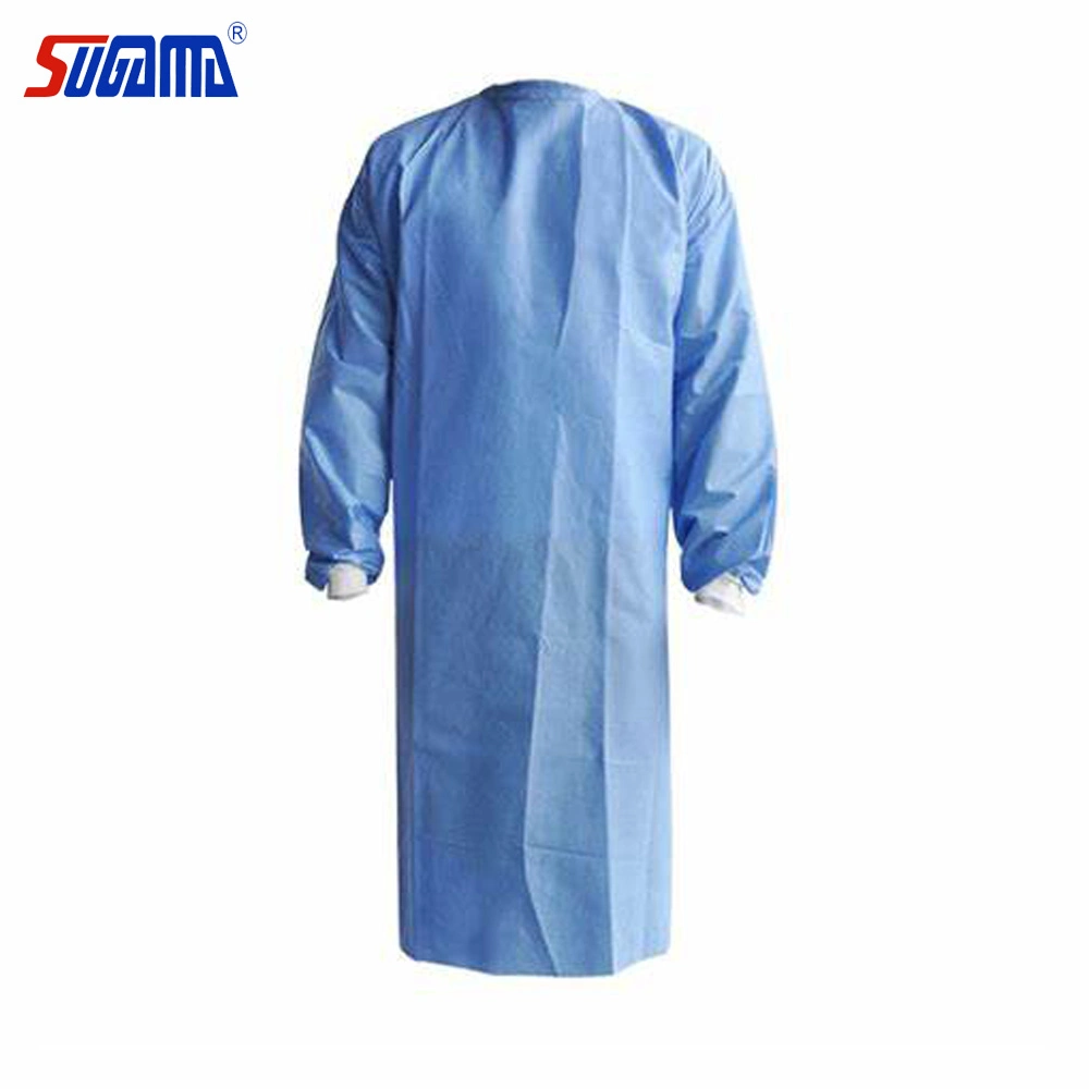 Niveau de l'AAMI Rhycom 50g 3 4 robe chirurgicaux stériles de haute qualité standard bleu renforcé les blouses de chirurgiens SMS