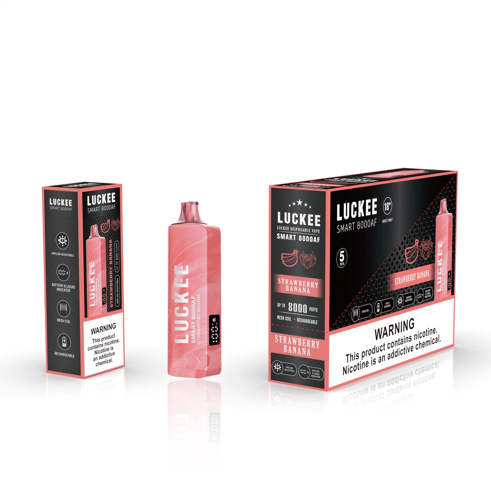 Luckee Smart8000 AF perdeu Mo5000 Mary 12 sabores disponíveis descartáveis Vape 8000 puffs de 20 ml e-liquid