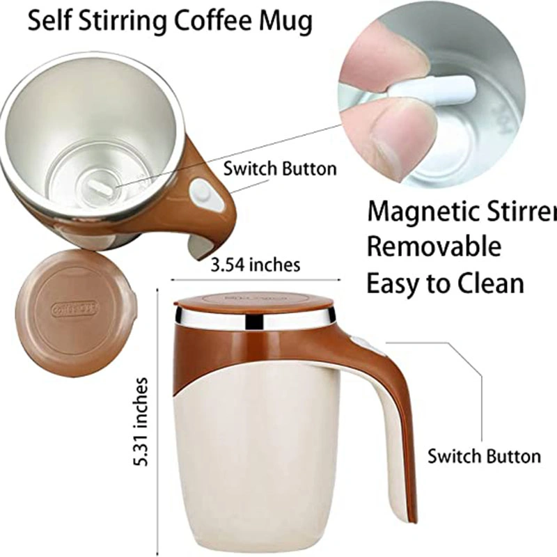 Automatic Magnetic Stirring Coffee Mug Home Office Travel Mixing Cup Electric Stainless Steel Self Mixing Coffee Tumbler