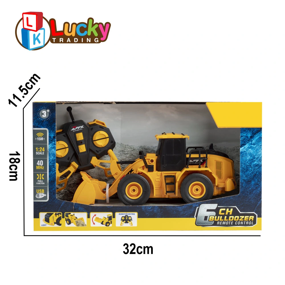 1/24 Scale Front Loader Construction Vehicles Toys Remote Control Bulldozer