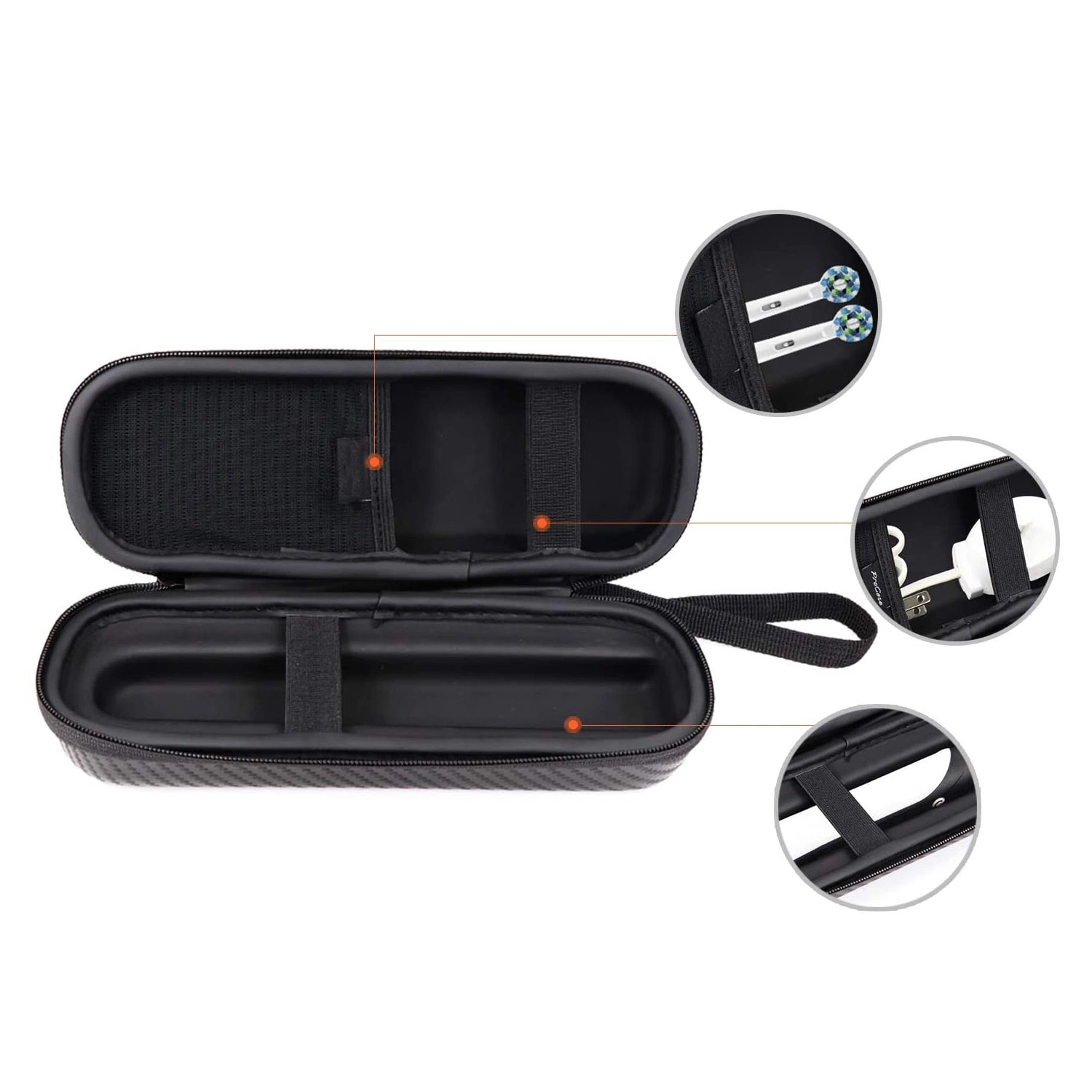 Waterproof Black EVA Case Bag for Toothbrush Storage