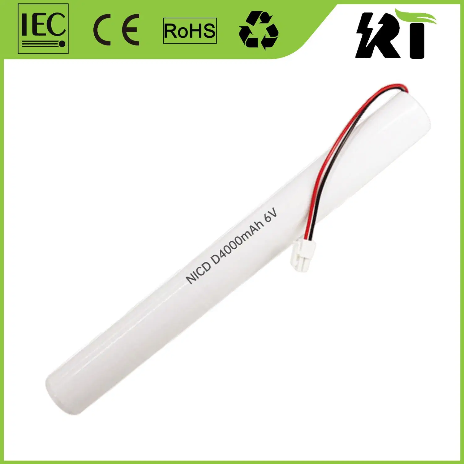 Pile rechargeable Ni-CD 2,4V AA900mAh pour les lumières d'urgence.