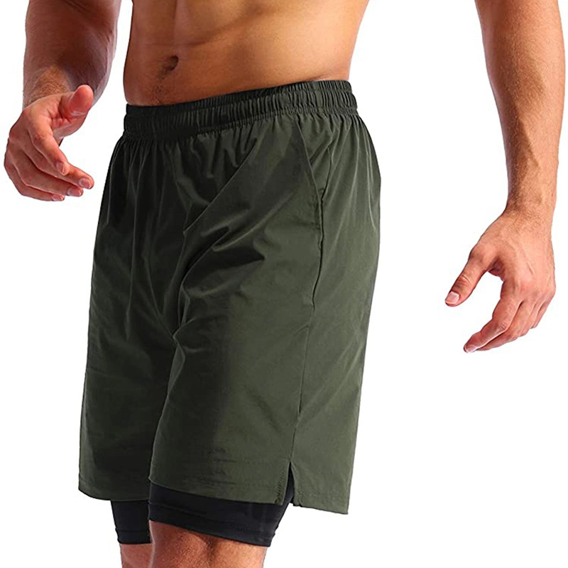 Water Repellent Quick-Dry Breathable Lightweight 4-Way Stretch Mens Swimming Shorts with Compression Boxer Shorts