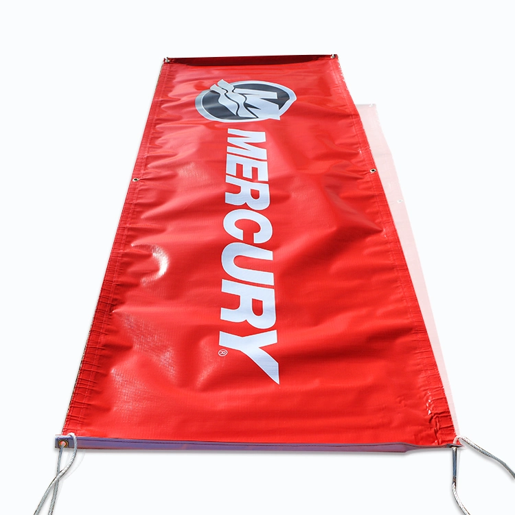 Outdoor PVC Banner Printing with Rope and Hole Red Logo Banner