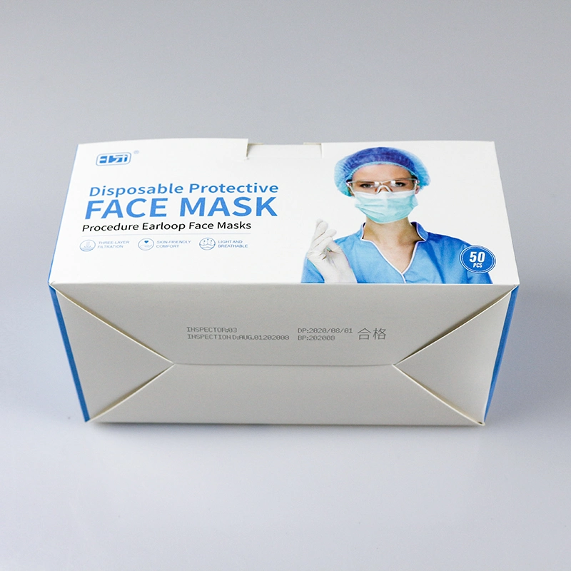 High quality/High cost performance  Foldable Custom Logo Disposable Face Mask Boxes Package 3ply Packaging Case