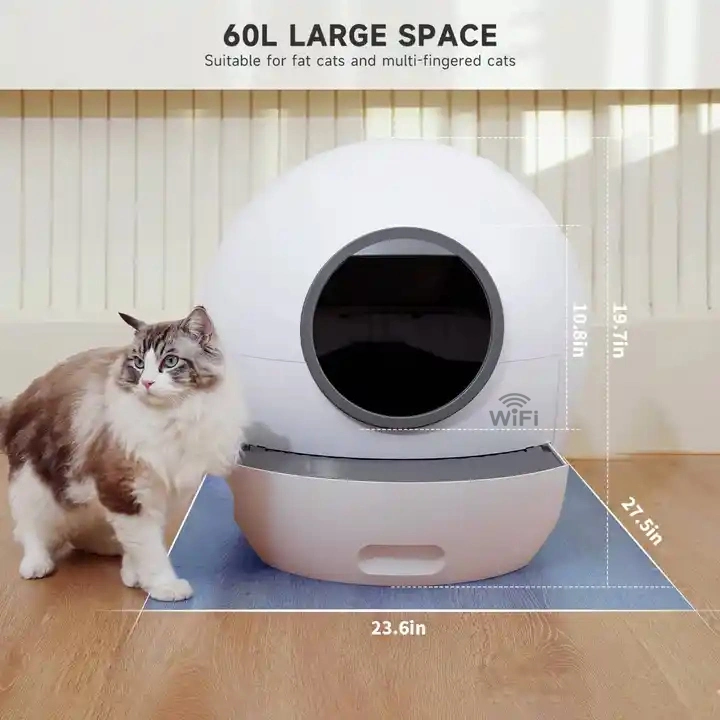 Functional Design Large Space Intelligent Setting Cat Litter Tray Box Automatic cleaning Health Monitoring Cat Toilet Smart Phone WiFi Control Cat Litter Box