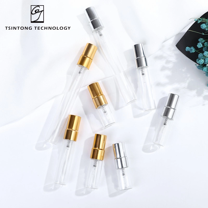 Vente en gros Fancy Luxury Round 2ml 3ml 5ml 10ml Mini vide Flacon de parfum transparent en aérosol échantillon Atomizer Tester Conditionnement d'huile