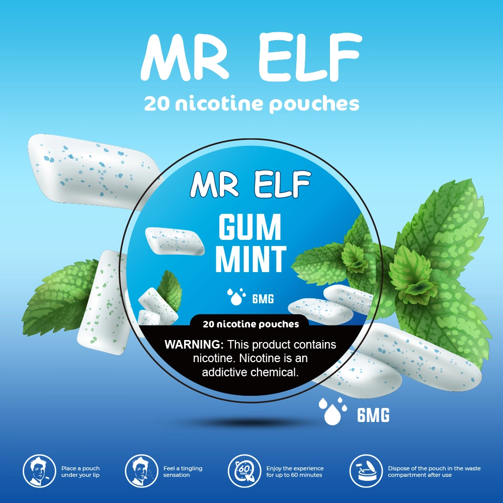 Sr. Elf 6mg Tabaco sin humo Bolsa de nicotina 20 Paquetes de Alto Pureza Snus Oral Nicotine vs Zyn en velo EGP