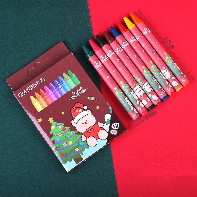 La coloración Arte graffiti Los estudiantes de primaria del cepillo conjunto pintura regalo de Navidad Navidad Cartoon 8 Colores Crayon Set