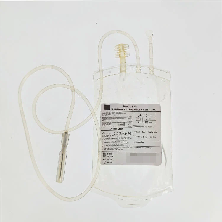Sac de prélèvement sanguin double médical hospitalier, simple, 500 ml ODM