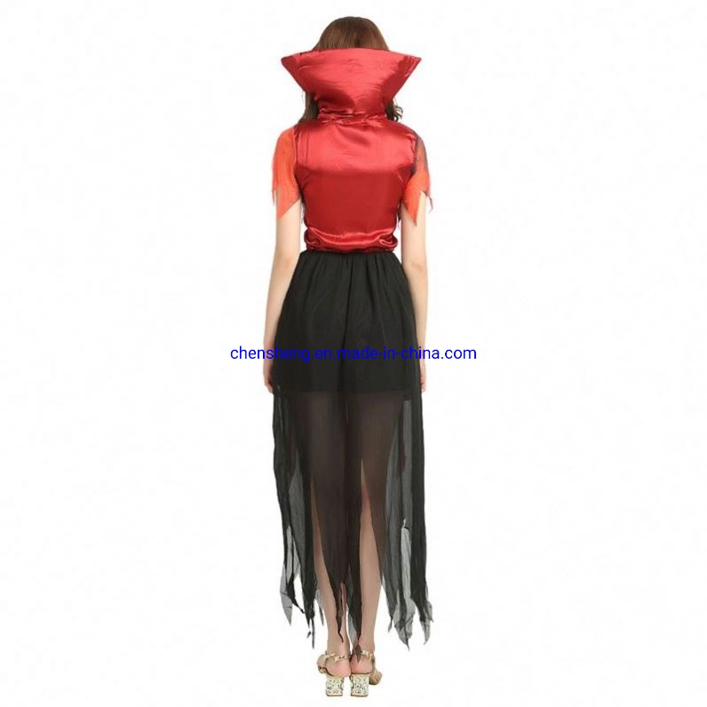 New Fashion Women Halloween Girls Cosplay Vampire Dracula Nightclub Queen Long Dress Party Game Stage Costumes Dresses