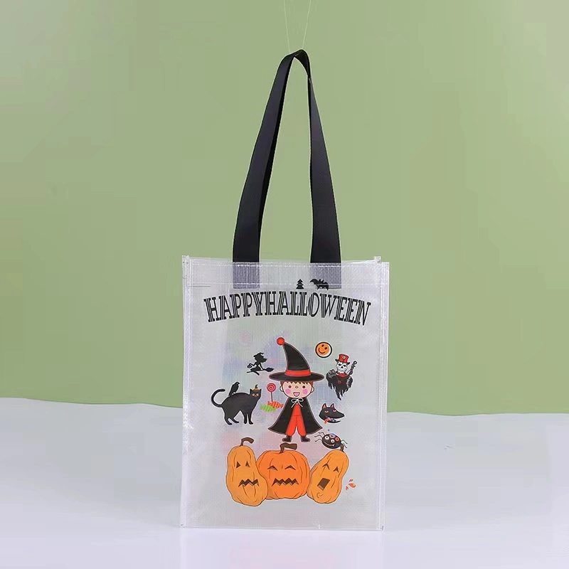 Clear Laminated PP Non Woven Gift Bag for Shopping Halloween Festival Promotional Non Woven Tote Bag