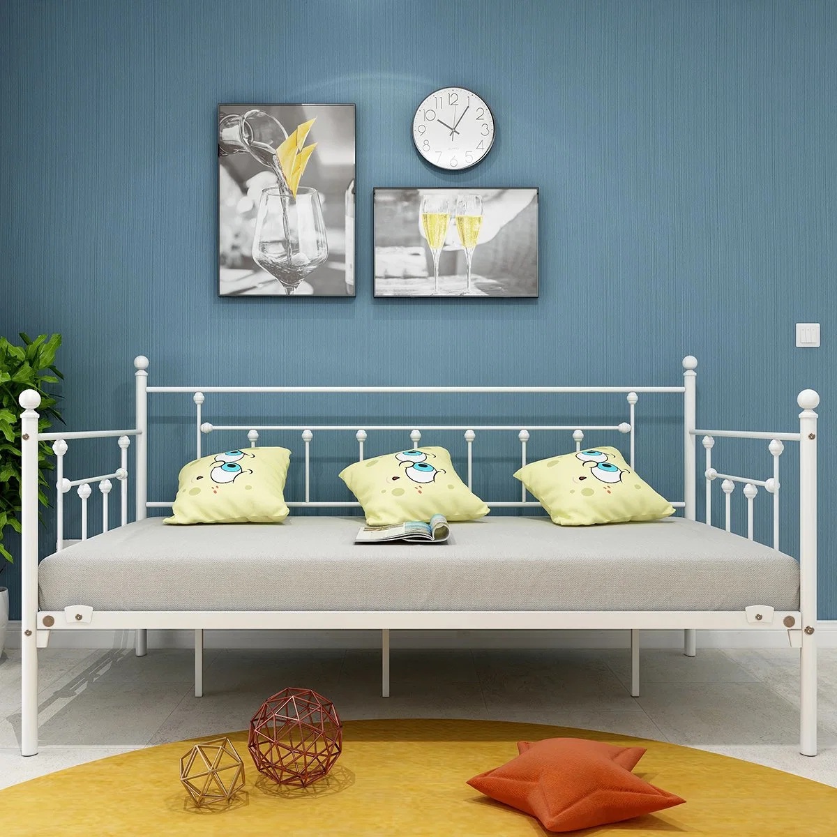 Simple Cosy Bedroom Sofa Bed Iron Daybed Frame