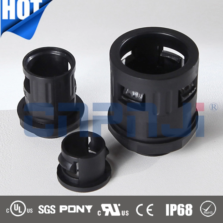 Black PA Nylon Reliable Straight Plastic Flexible Hose Conduit Connector