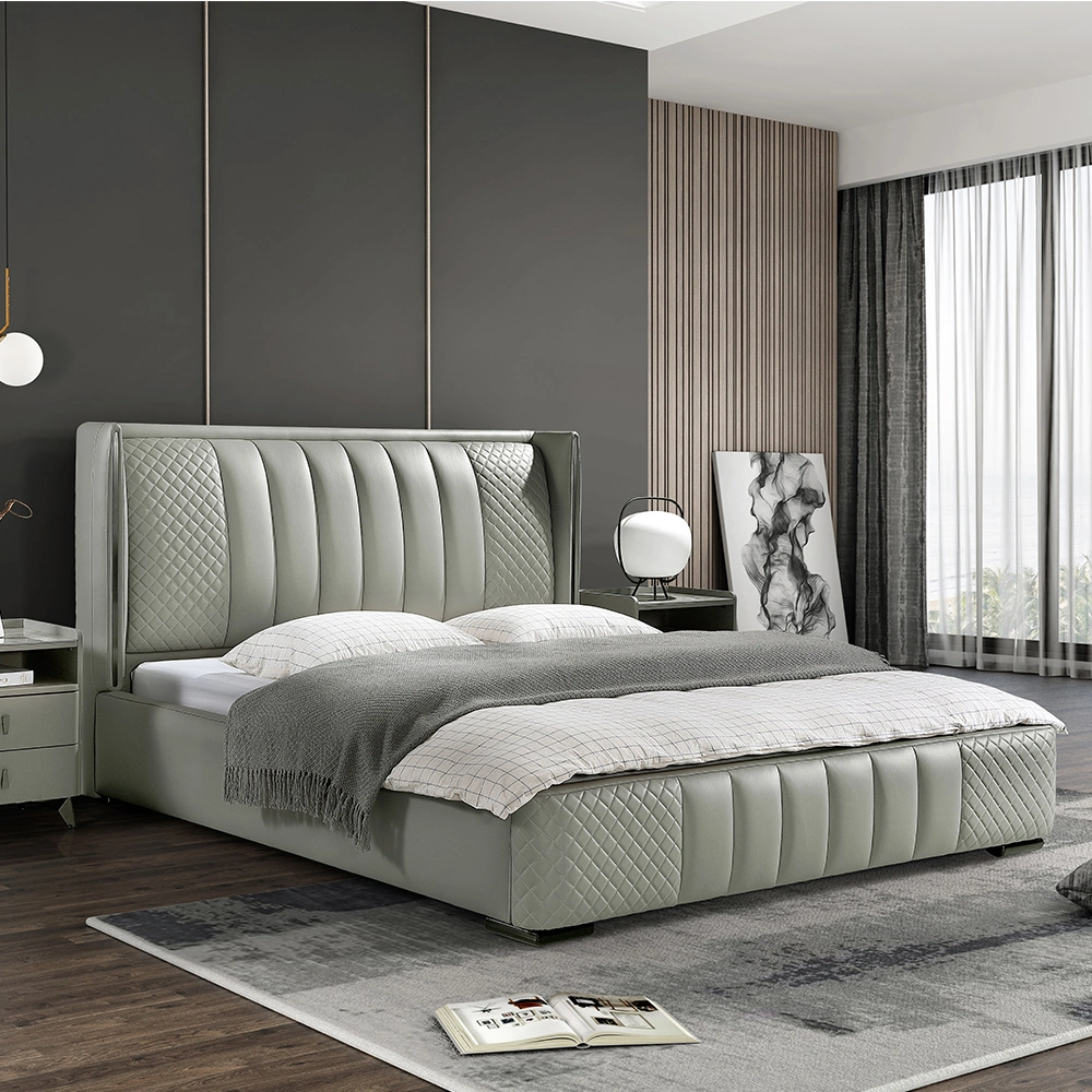 High quality/High cost performance  Mattress Beds Queen Full Soft Fabric Upholstered Double Wall Bed Bedroom Furniture