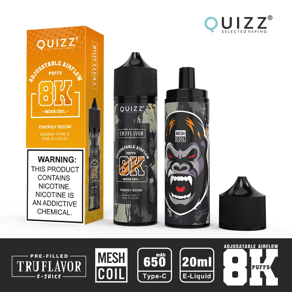 Trending Type-C Rechargeable Quizz Vapmod Qd62 V2 8K 8000 Puff Distributors Pen Style vape