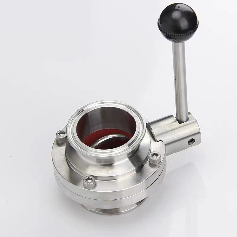 Hygienic Stainless Steel DIN Manual Thread Butterfly Valve Low Price (304/316L)