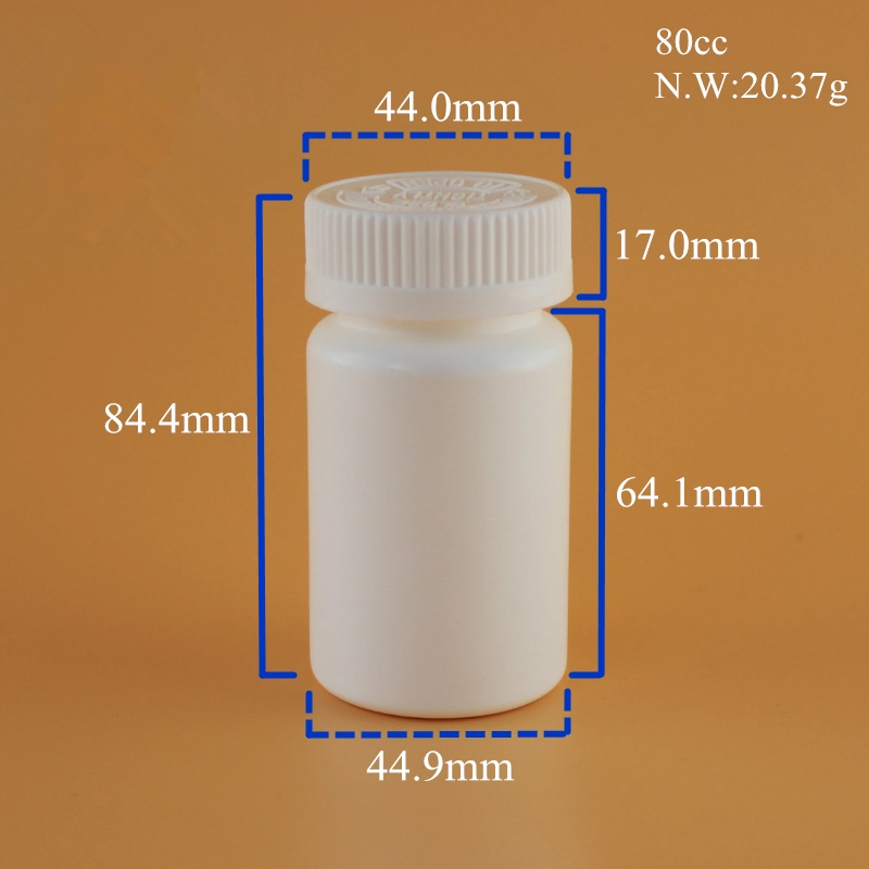 White Pharmaceutical Grade HDPE Plastic Medicine Pill Capsule Bottle