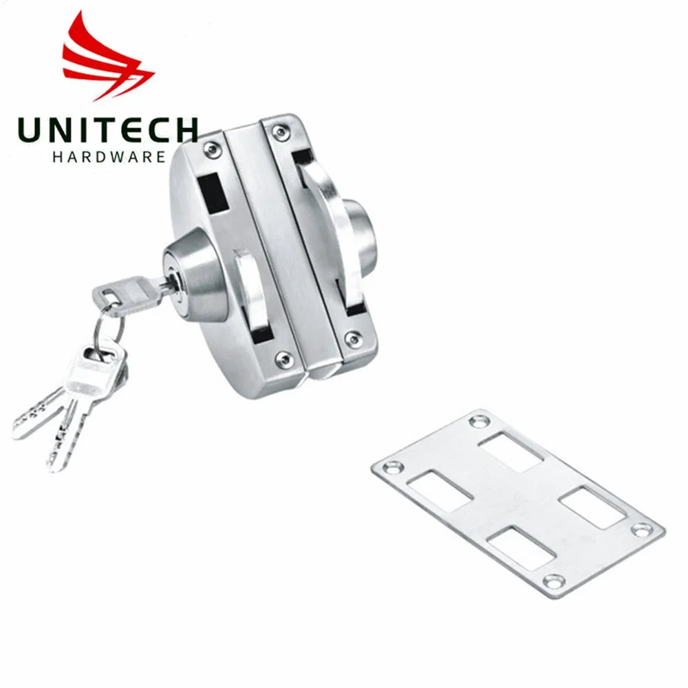 Stainless Steel Cover Brass Cylinder Lock Frameless Glass Door Central Lock