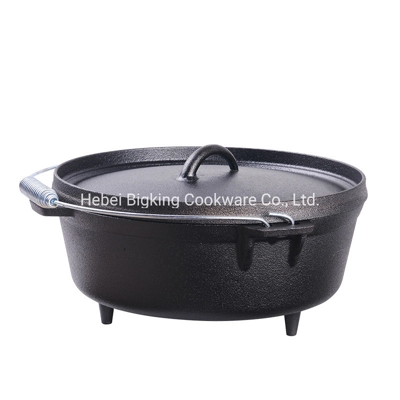 6qt Camping Cast Iron Dutch Oven with Campfire Tripod and Lid Lifter