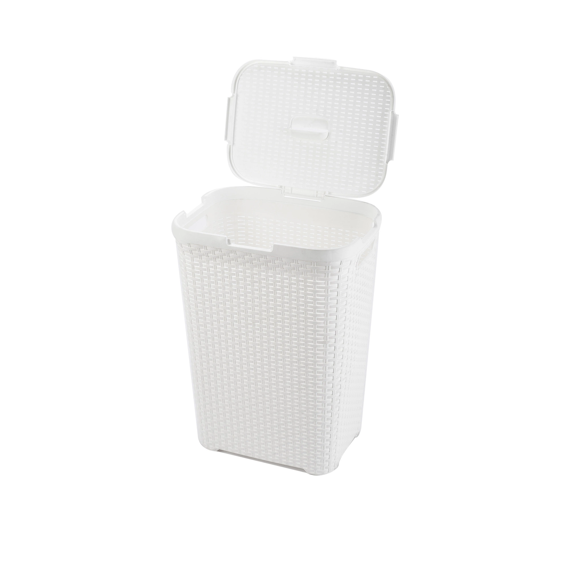 Large Capacity Plastic Laundry Basket White Color