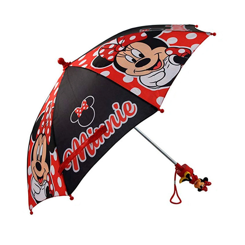 Girls&prime; Little Minnie Mouse Polka DOT Character Umbrella with Cartoon Handle