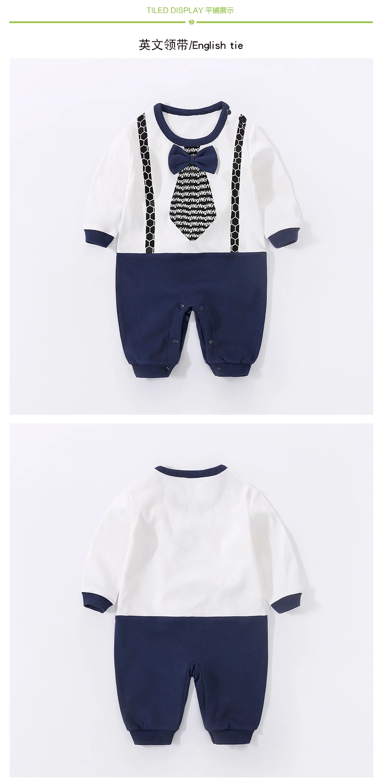 Baby Strampler Baumwolle Herbst/Sommer Kleidung für Baby Gentleman mit Englisch Krawatte