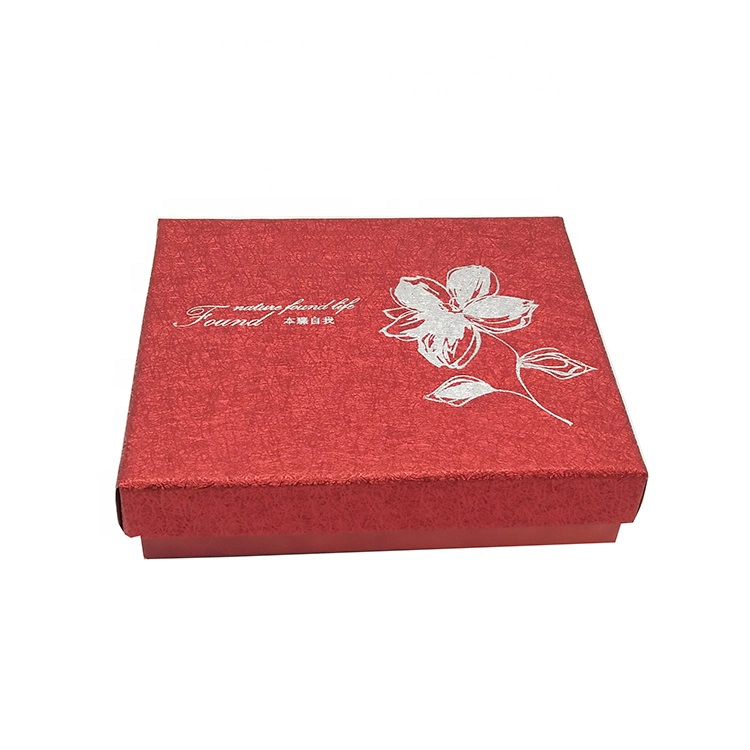Caja de regalo de cartón impreso a medida de papel artesanal rojo