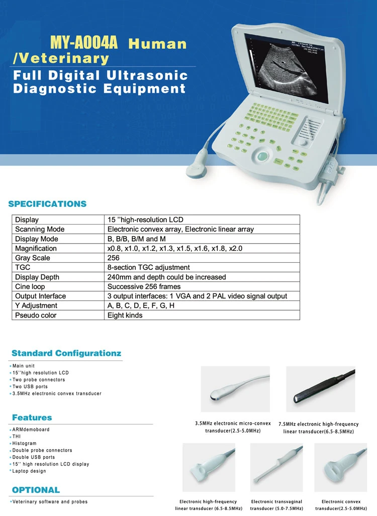 My-A004A Medical Products Portable Laptop Ultrasound Scan for Human or Veterinary