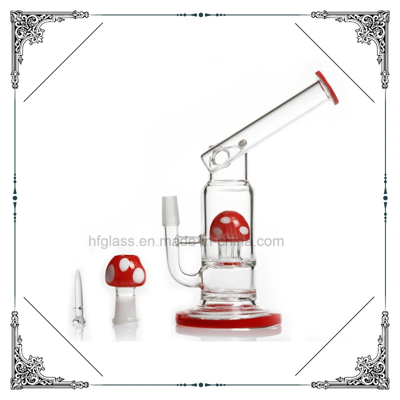 Seta de color rojo del tubo de agua de cristal soplado fumar botella lavagases DAB Rig Oil