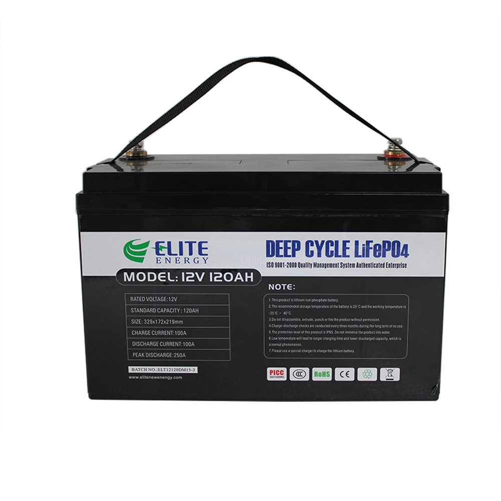 Certificado CE de Elite LiFePO4 Batería 12V 120Ah Green Power Pack de batería para el sistema de almacenamiento de energía solar fotovoltaica