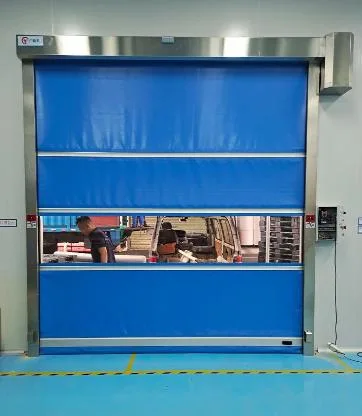 Puerta enrollable de alta velocidad de tejido de PVC de tejido automático industrial Para salas limpias farmacéuticas