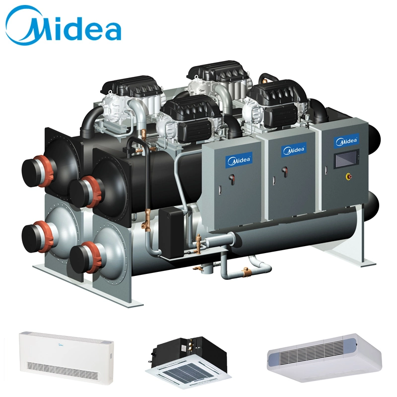 Midea Two-Stage Compressing Advanced Throttling Technology Magnetic Bearing Centrifugal Chiller 350rt 1231kw Centralised Air Conditioner System