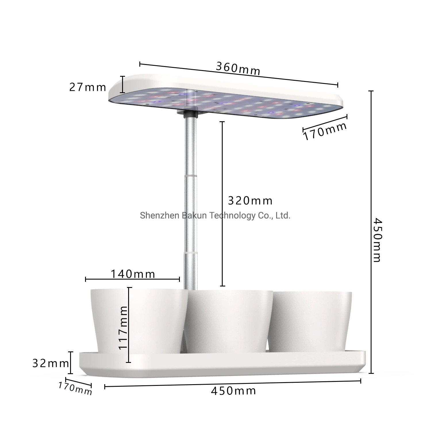 Indoor Vegetable Flower Full Spectrum Mini Garden Plastic LED Plant Grow Light