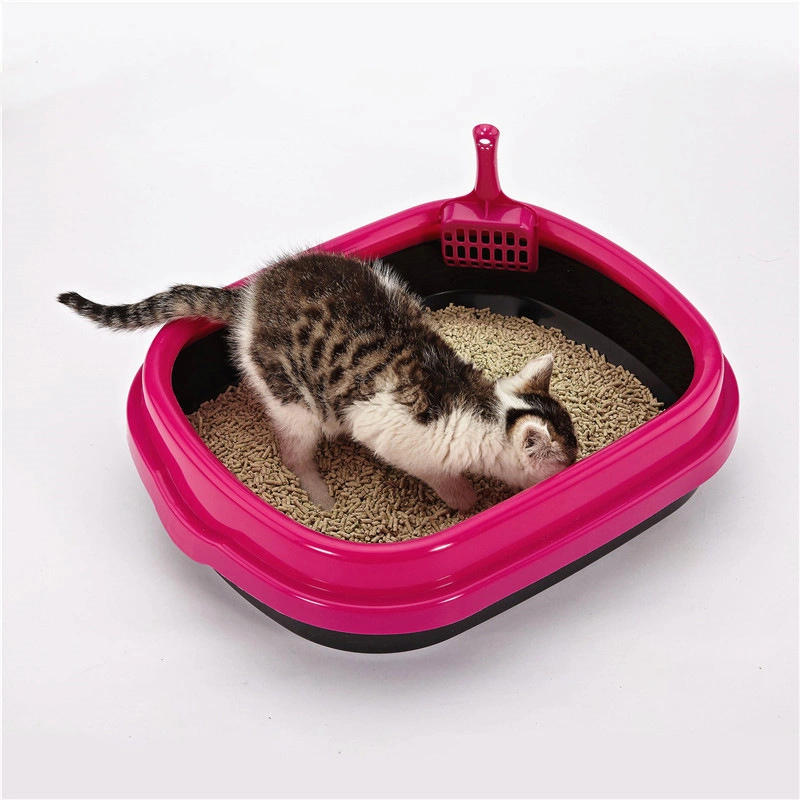 Kinpack Pet Products Cleaning Plastic Cat Toilet Box Trays Simple Cat Litter Box