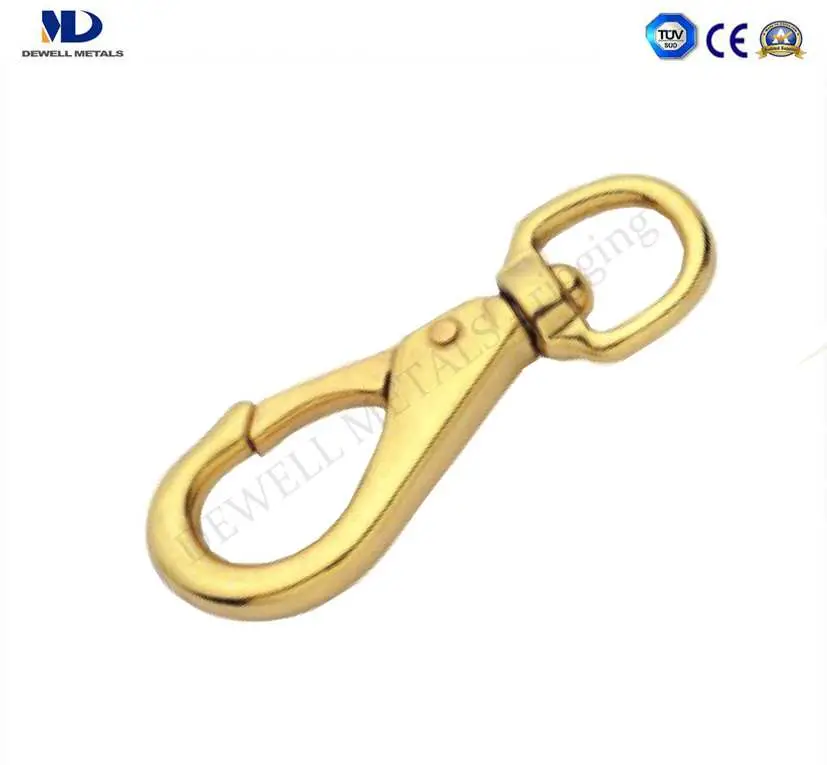 Professional Manufacturer Brass Plated Quick Swivel Snap Hook with Round Eye