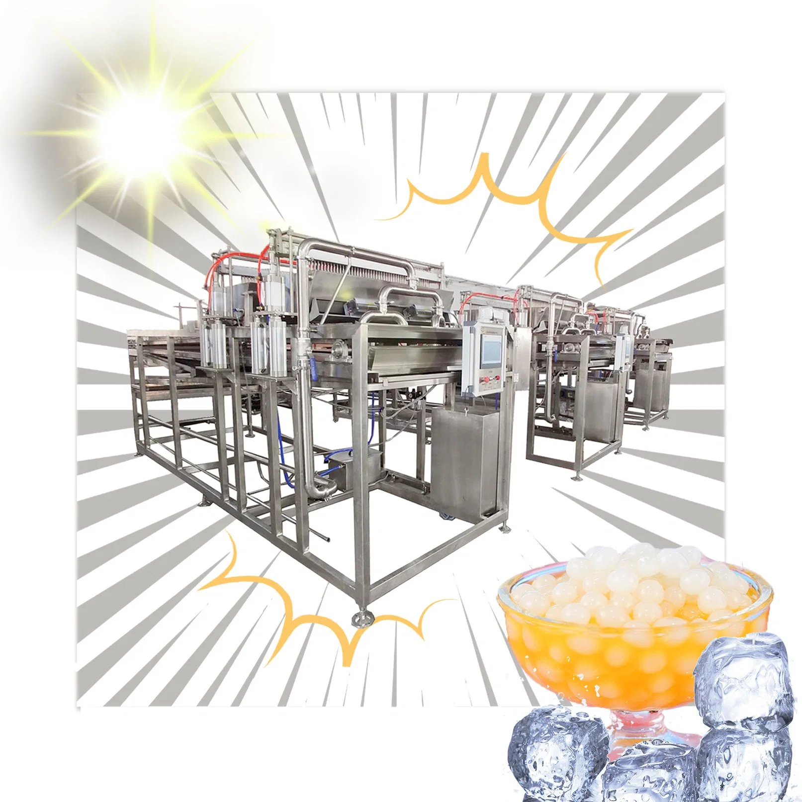 Green Health Food Juice Filling Ball Manufacturing Line Diamond Agar Ball Production Machine