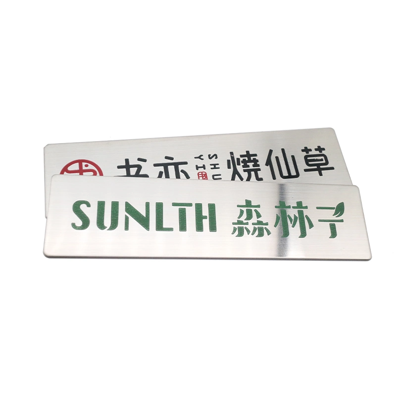 Custom Engraved Metal Aluminum Nameplate Sticker Stainless Steel Brand Logo Label for Furniture Machine