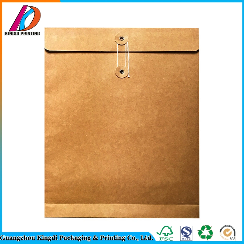 Eco Friendly Kraft Paper Envelope Cloth Packaging Bag with String