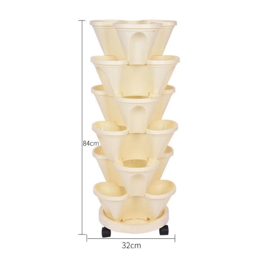 Flor Pot plástico empilhável vertical tridimensional Pot Garden combinação inicial Plantação de legumes Box Wyz20025