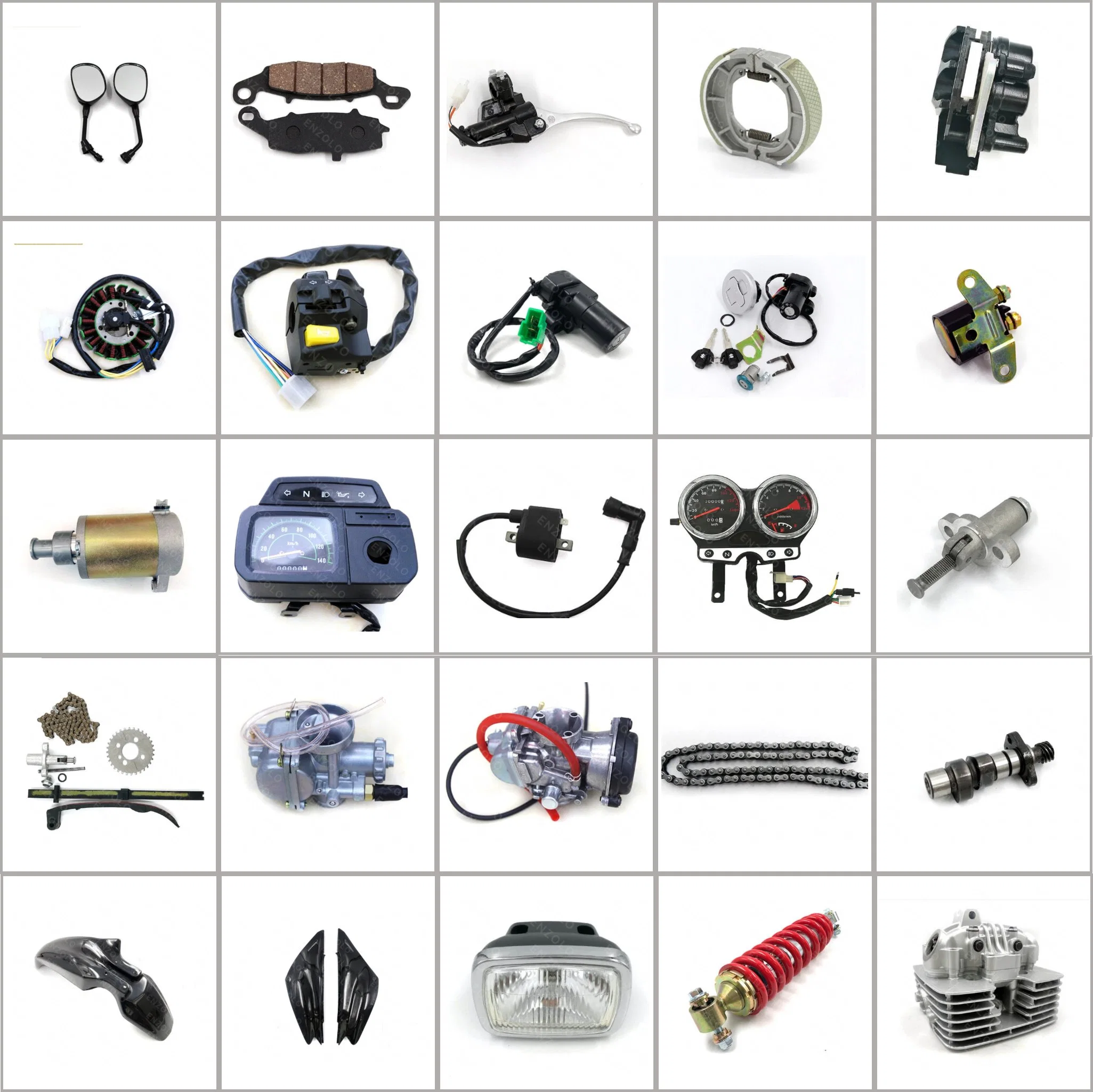 Peças de travagem/elétricas/motor e transmissão/carroçaria/manobrabilidade e suspensão/iluminação para Honda/YAMAHA/Suzuki/TVs/Zongshen/Haojue/Dayun