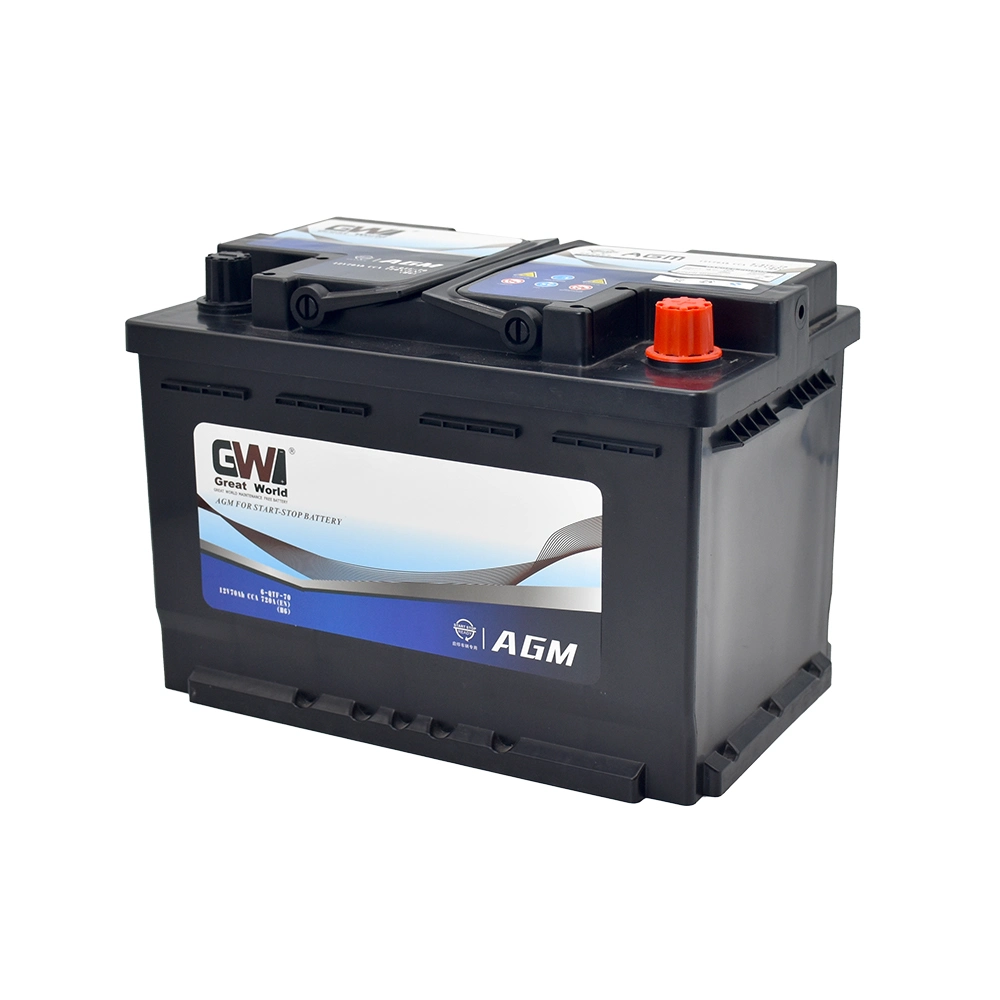 12V 70ah New Design AGM Automotive Auto Battery for Hybrid Automobile Start-Stop Car Varta Exide Type