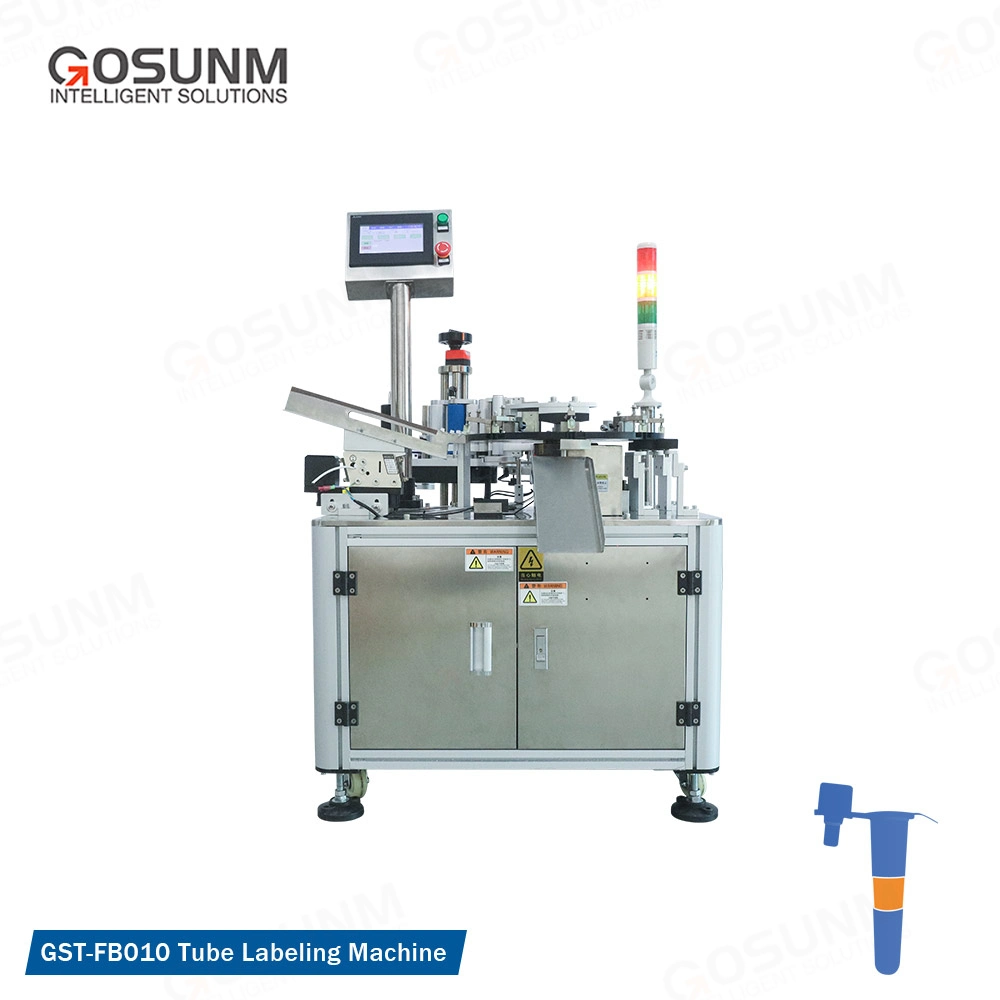 Gosunm Custom Test Tube Labeling Machine Syringe Lip Balm Label Applicator Wrap Round Automatic Tube Labeling Machine