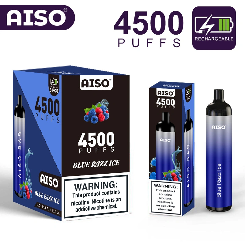 Precio competitivo Aisobar 4500bocanadas desechable cigarrillo vaporizador recargable E