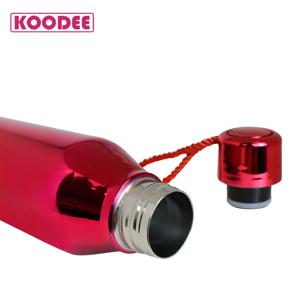 Rose Red Color Stainless Steel Mug BPA Free Outdoor Electroplating Sport Bottle